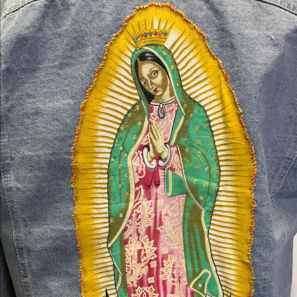 Our Lady of Guadeloupe Blue Denim Jacket - Picture 3 of 5